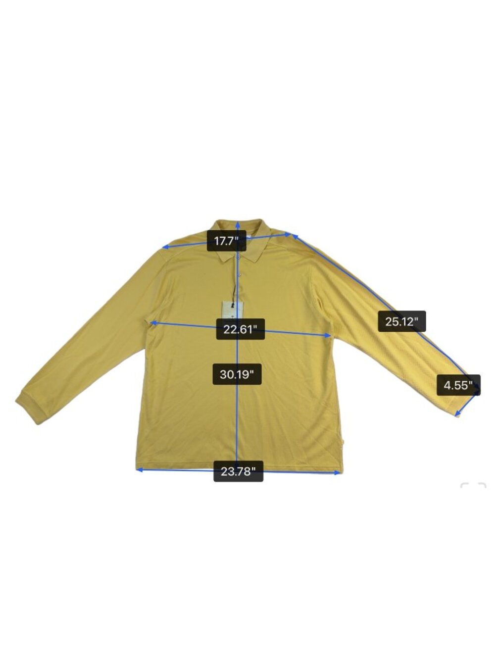 Tommy Bahama Mens Yellow Silk & Cotton Long Sleeve Polo Shirt Comfortable Sz XL